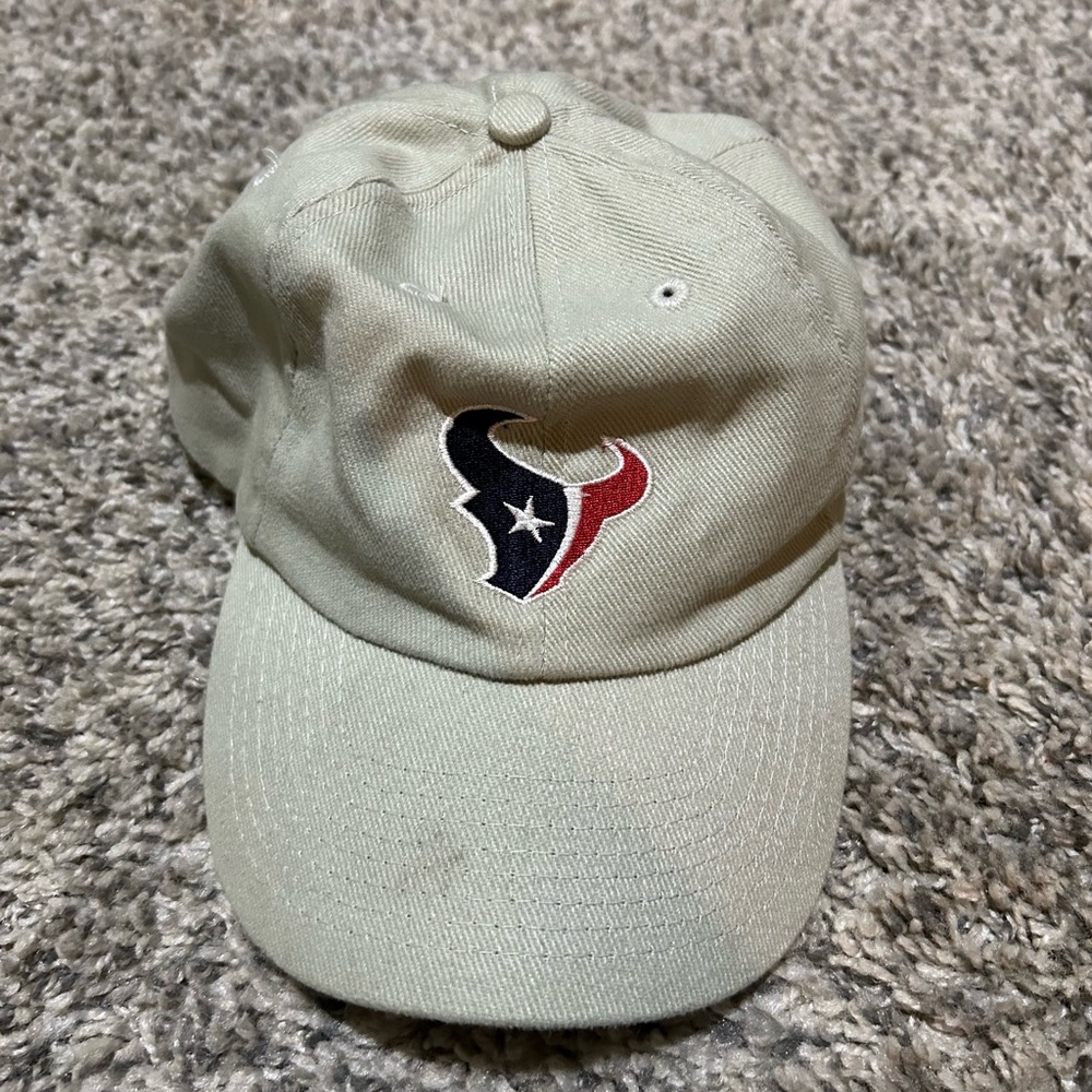 Houston Texans Hat Cap Tan Khaki Velcro Adjustable One Size
